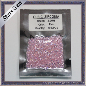 Zirconia cúbica de la forma redonda rosada del color 1.0-3.0mm para la joyería